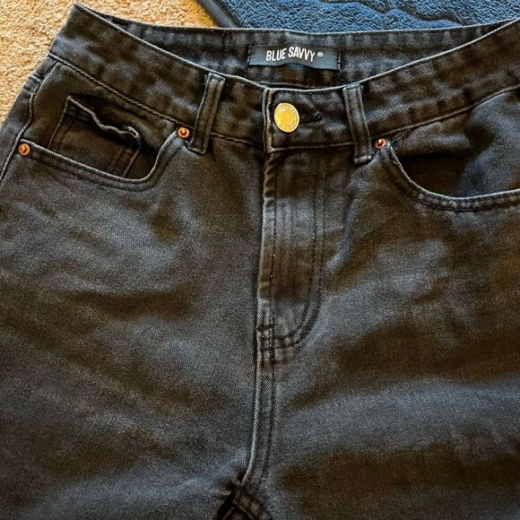 Blue savy black raw hem jeans 5/27 - Picture 5 of 8